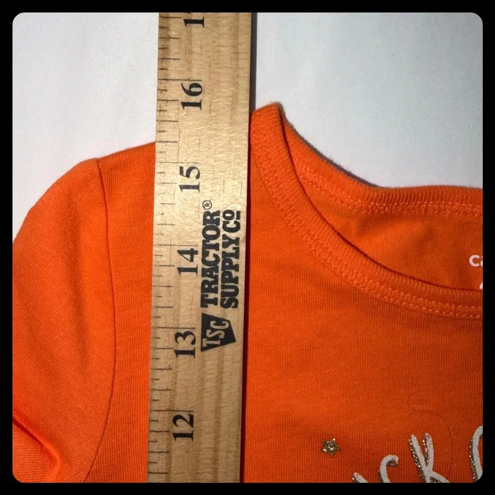 Carter's Halloween Long Sleeve Peplum Top Toddler Girl 4T Orange Trick or Treat